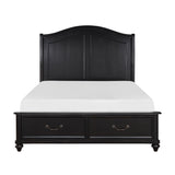 Herman Charcoal Brown Queen Platform Bed with Footboard Storage from Homelegance - Luna Furniture