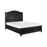 Herman Charcoal Brown Queen Platform Bed with Footboard Storage from Homelegance - Luna Furniture