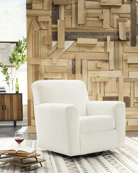 Herstow Ivory Swivel Glider Accent Chair from Ashley - Luna Furniture
