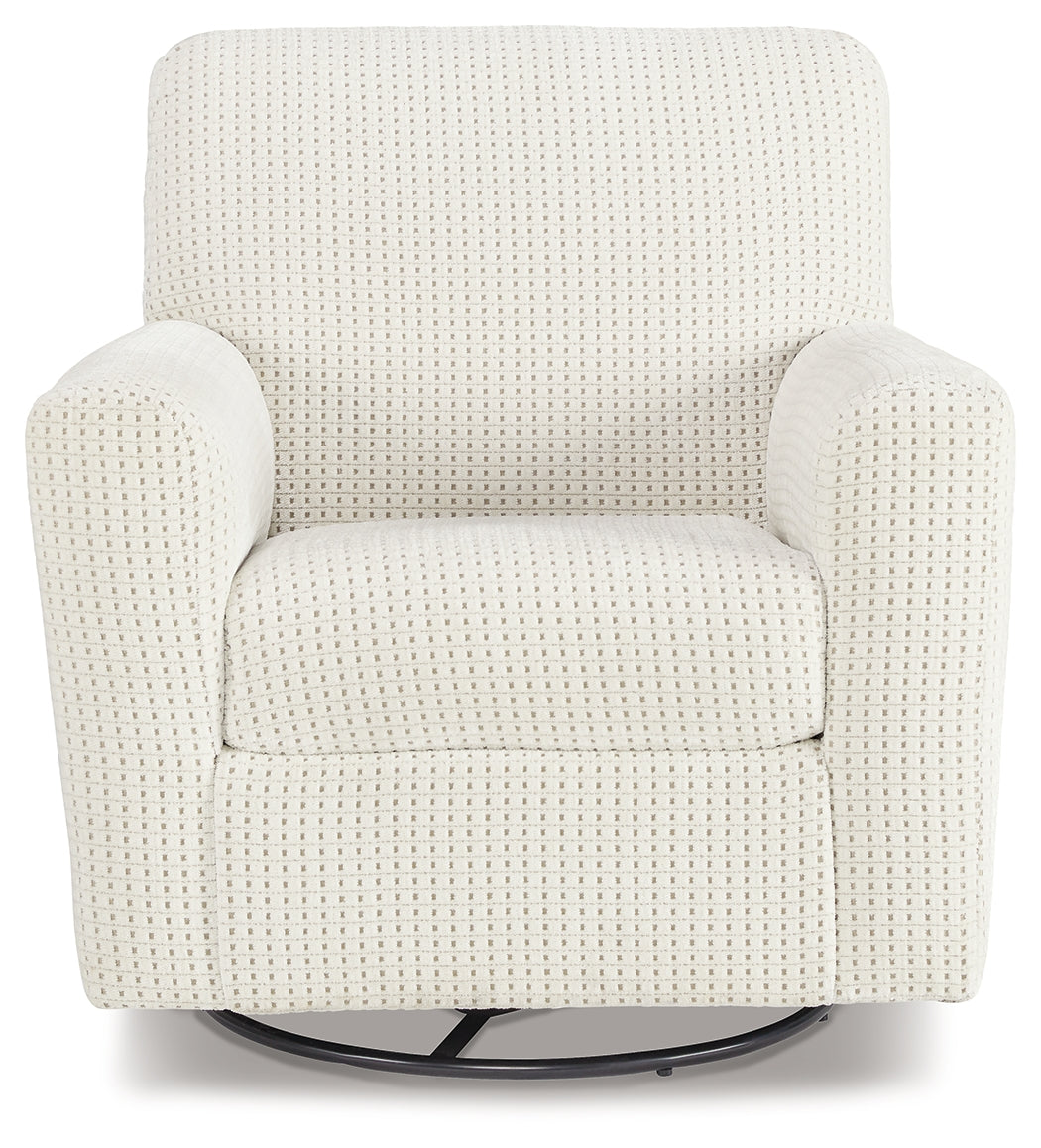 Herstow Ivory Swivel Glider Accent Chair from Ashley - Luna Furniture