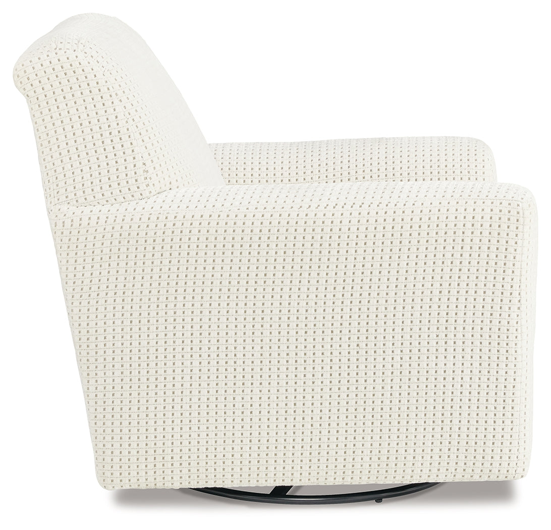 Herstow Ivory Swivel Glider Accent Chair from Ashley - Luna Furniture