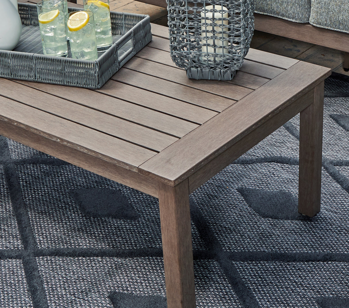 Hillside Barn Brown Outdoor Coffee Table from Ashley Furniture - Luna Furniture