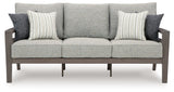 Hillside Barn Gray/Brown Outdoor Sofa with Cushion from Ashley - Luna Furniture