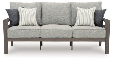 Hillside Barn Gray/Brown Outdoor Sofa with Cushion from Ashley - Luna Furniture