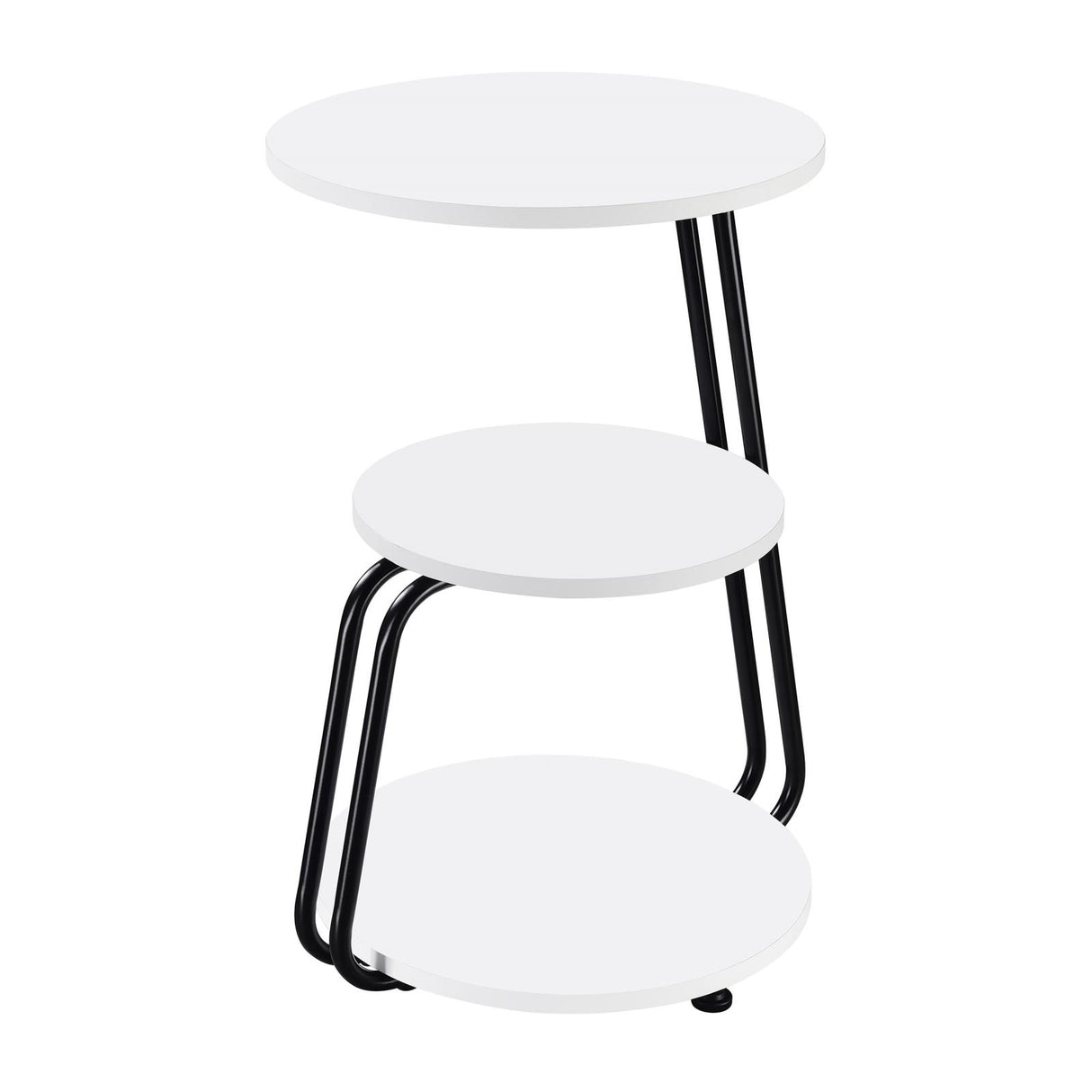 Hilly White and Black 3-Tier Round Side Table from Coaster - Luna Furniture