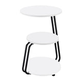 Hilly White and Black 3-Tier Round Side Table from Coaster - Luna Furniture