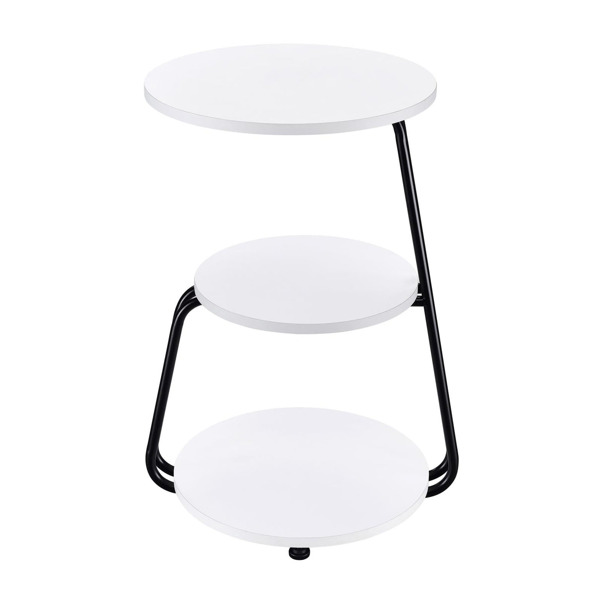 Hilly White and Black 3-Tier Round Side Table from Coaster - Luna Furniture