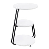 Hilly White and Black 3-Tier Round Side Table from Coaster - Luna Furniture