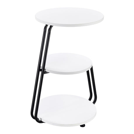 Hilly White and Black 3-Tier Round Side Table from Coaster - Luna Furniture