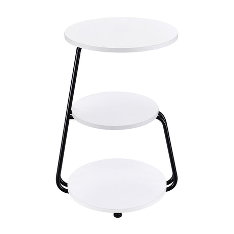 Hilly White and Black 3-Tier Round Side Table from Coaster - Luna Furniture