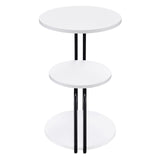 Hilly White and Black 3-Tier Round Side Table from Coaster - Luna Furniture