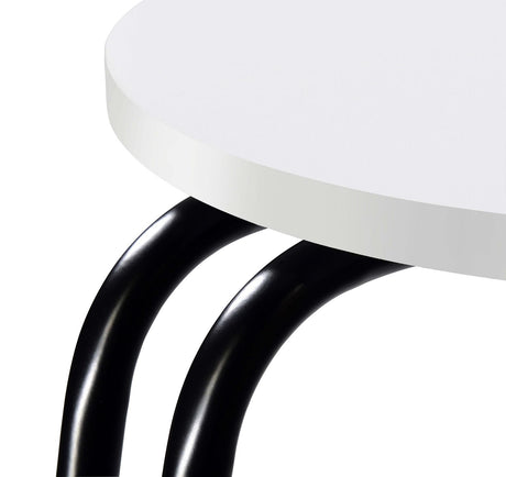 Hilly White and Black 3-Tier Round Side Table from Coaster - Luna Furniture