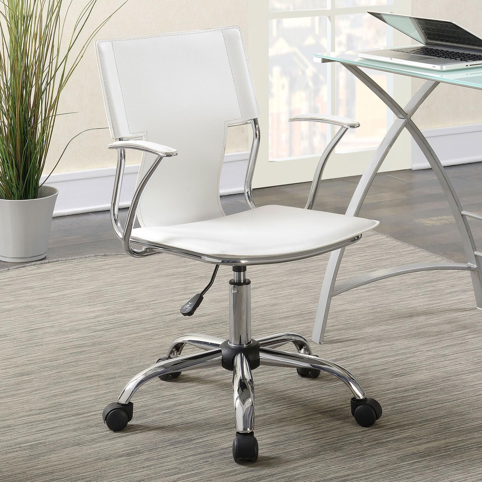 Himari Adjustable Height Office Chair White and Chrome - Luna