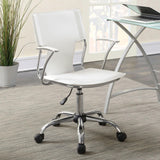 Himari White and Chrome Adjustable Height Office Chair from Coaster - Luna Furniture