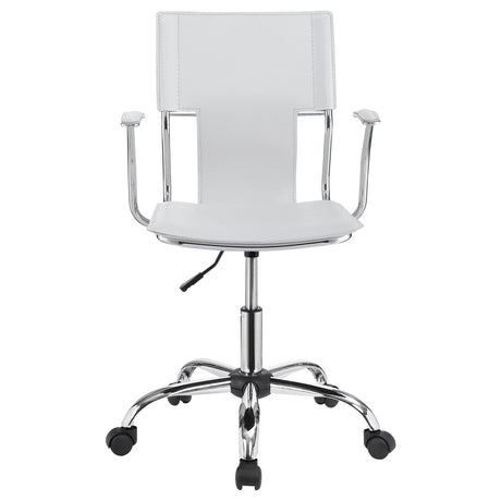Himari White and Chrome Adjustable Height Office Chair from Coaster - Luna Furniture
