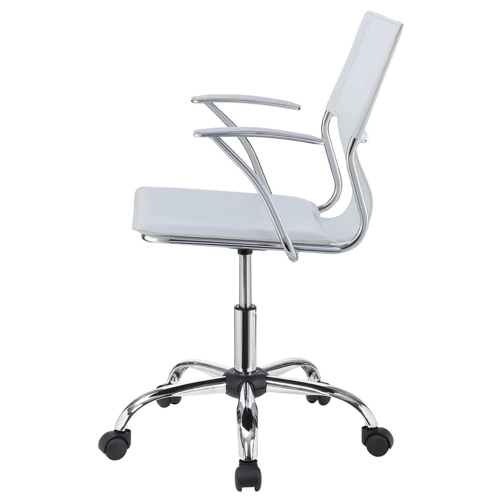 Coaster Himari Adjustable Height Office Chair White and Chrome