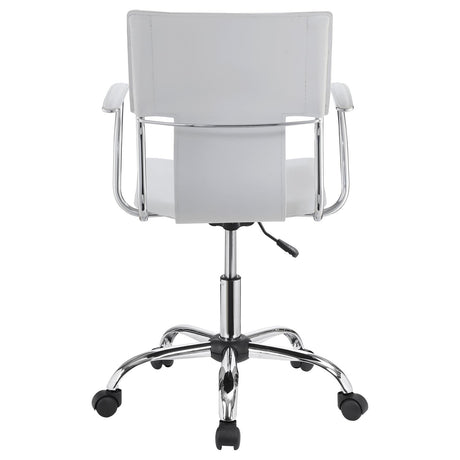 Himari White and Chrome Adjustable Height Office Chair from Coaster - Luna Furniture