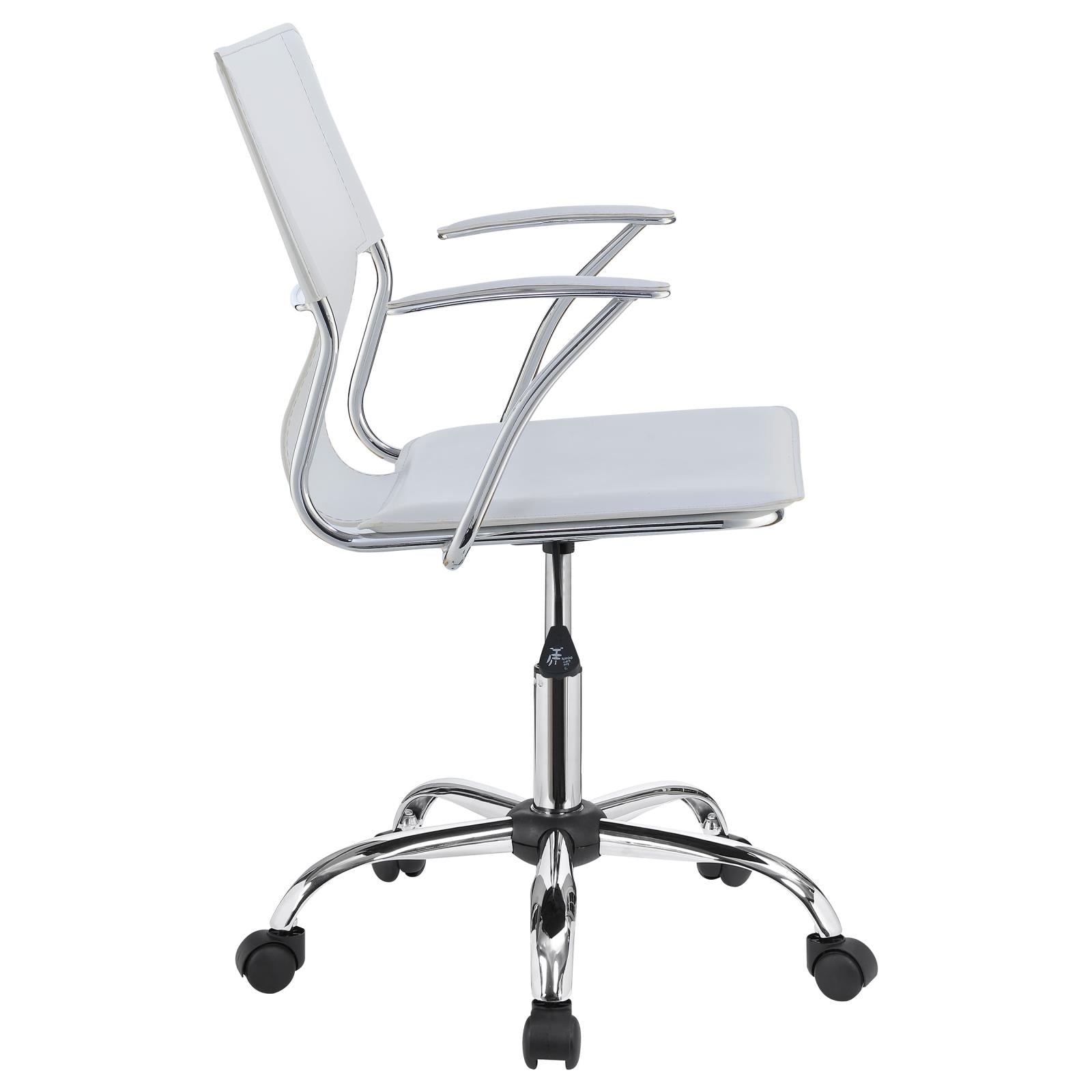 Coaster Himari Adjustable Height Office Chair White and Chrome