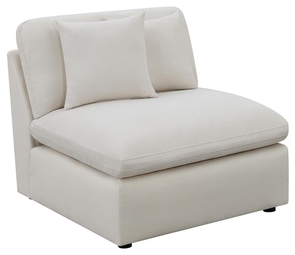 Hobson Off-White Cushion Back Armless Chair from Coaster - Luna Furniture