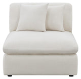 Hobson Off-White Cushion Back Armless Chair from Coaster - Luna Furniture