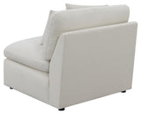 Hobson Off-White Cushion Back Armless Chair from Coaster - Luna Furniture