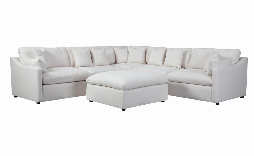 Hobson Off-White Cushion Back Armless Chair from Coaster - Luna Furniture