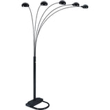 Peacock Arc Black 82" Floor Lamp from Crown Mark - Luna Furniture