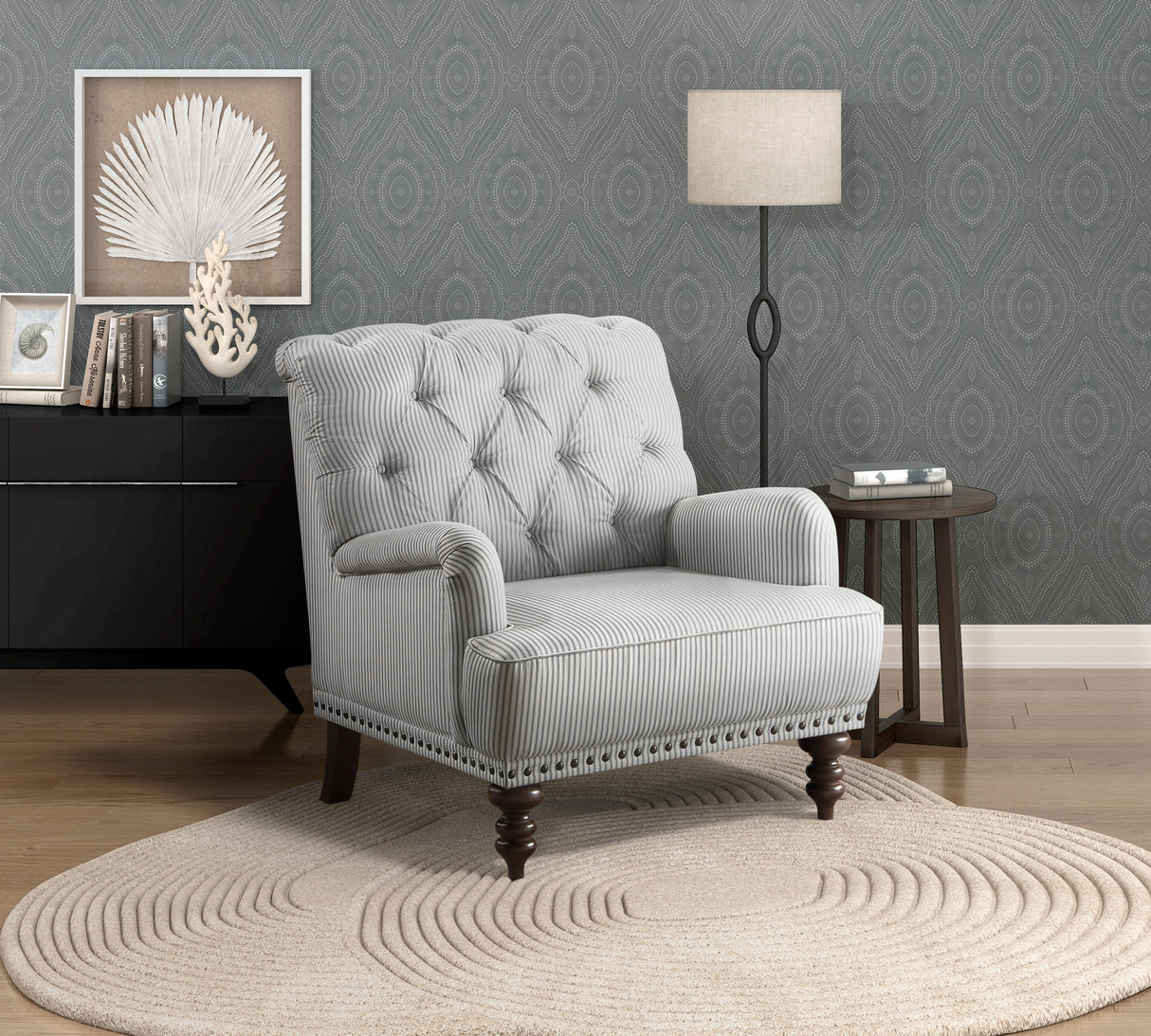 Holland Park Gray/White Accent Chair from Homelegance - Luna Furniture