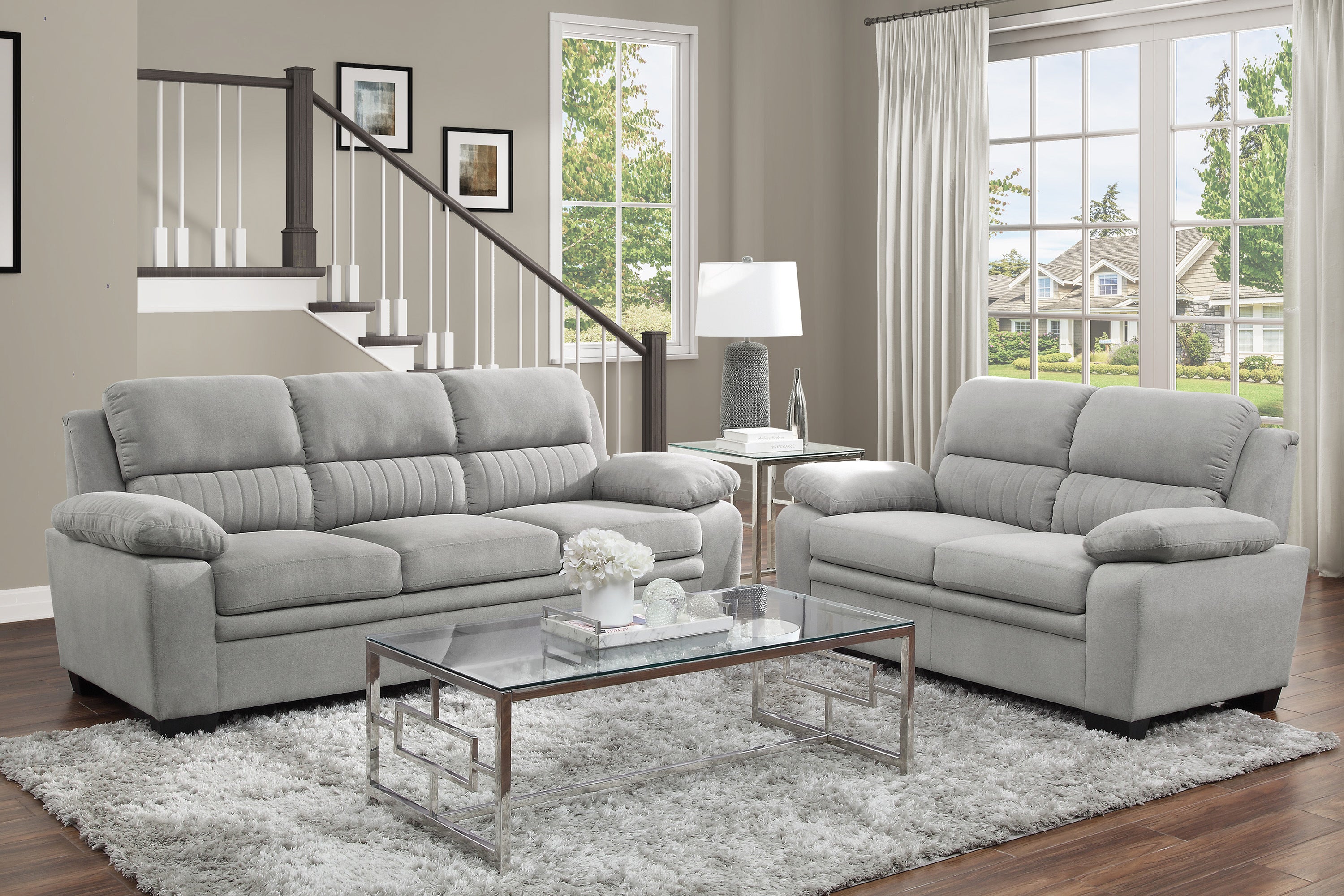 Homelegance 9333GY-2 Love Seat - Luna Furniture