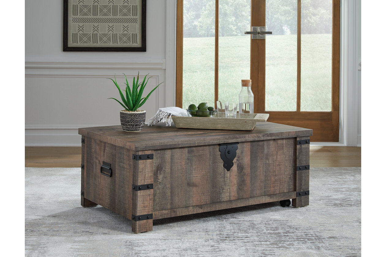 Hollum Rustic Brown Lift-Top Coffee Table – Luna Furniture