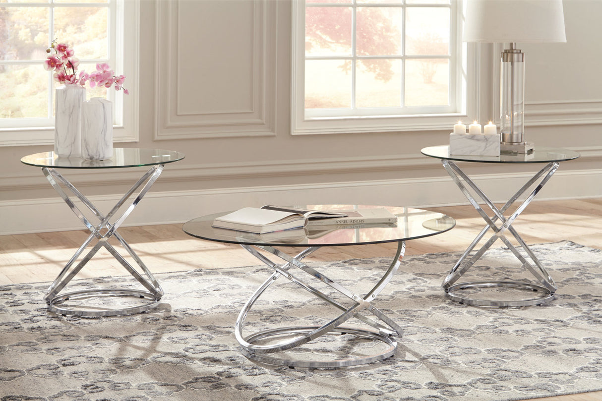 Hollynyx Chrome Finish Table from Ashley - Luna Furniture