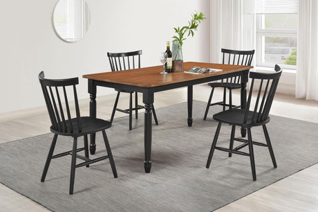 Hollyoak Walnut and Black 5-Piece Rectangular Dining Set from Coaster - Luna Furniture