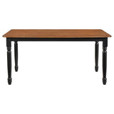 Hollyoak Walnut and Black 7-Piece Rectangular Dining Set from Coaster - Luna Furniture