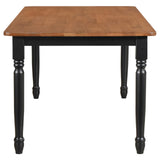 Hollyoak Walnut and Black 7-Piece Rectangular Dining Set from Coaster - Luna Furniture