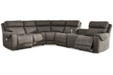 Hoopster Gunmetal 6-Piece Power Reclining Sectional from Ashley - Luna Furniture