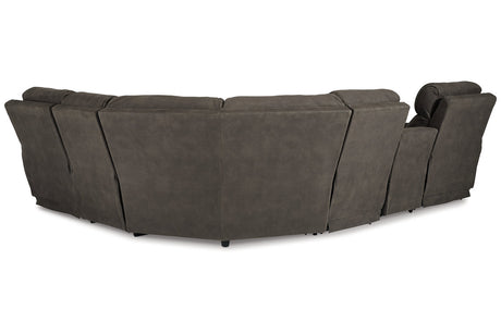 Hoopster Gunmetal 6-Piece Power Reclining Sectional from Ashley - Luna Furniture