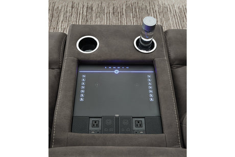 Hoopster Gunmetal 6-Piece Power Reclining Sectional from Ashley - Luna Furniture