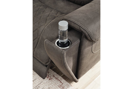 Hoopster Gunmetal 6-Piece Power Reclining Sectional from Ashley - Luna Furniture