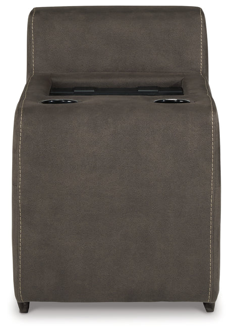 Hoopster Gunmetal Console with Touchscreen from Ashley - Luna Furniture