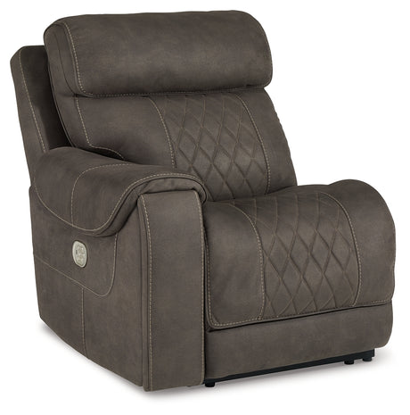 Hoopster Gunmetal Left-Arm Facing Power Recliner from Ashley - Luna Furniture