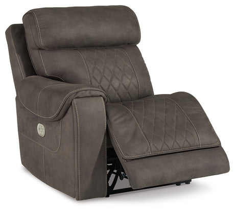 Hoopster Gunmetal Left-Arm Facing Power Recliner from Ashley - Luna Furniture
