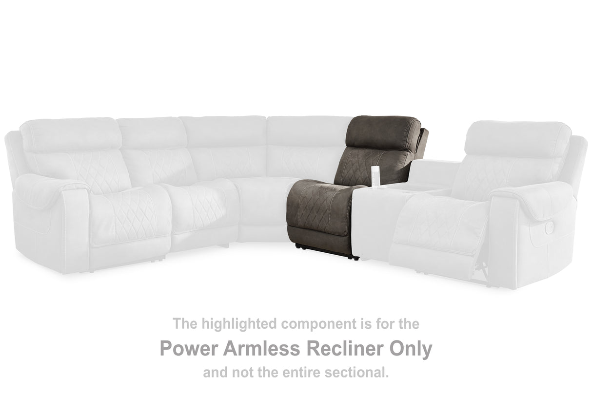 Hoopster Gunmetal Power Armless Recliner from Ashley Furniture - Luna Furniture