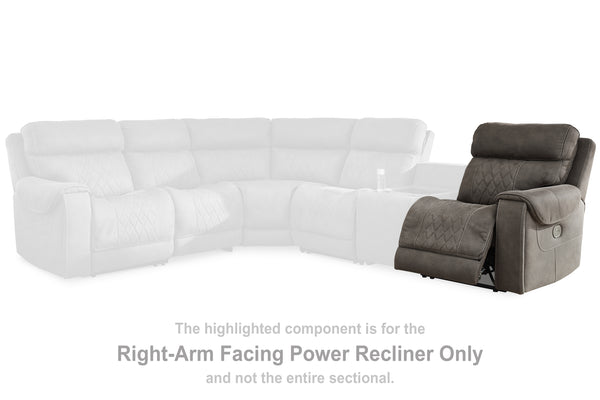 Hoopster Gunmetal Right-Arm Facing Power Recliner