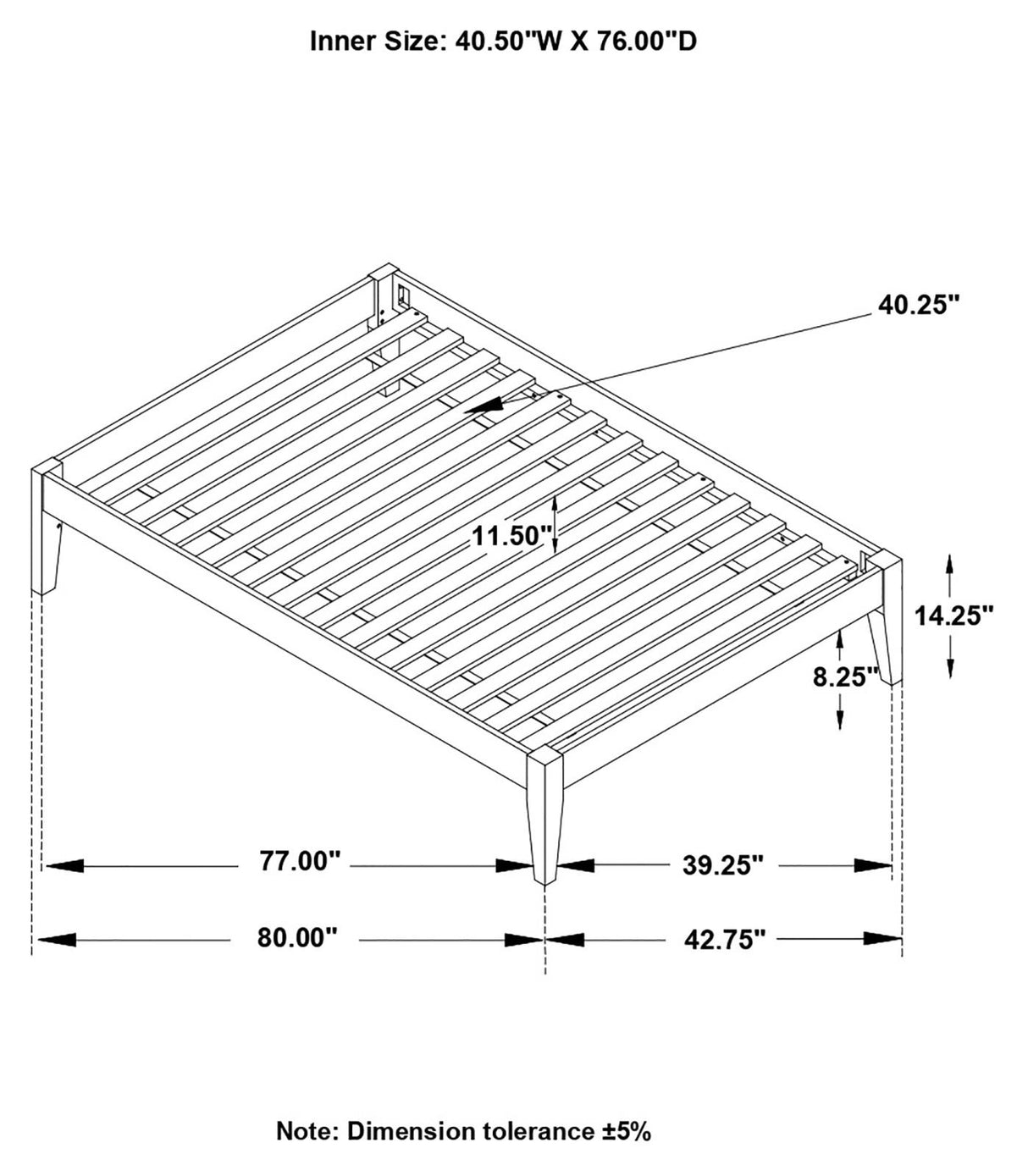 Hounslow Black Twin Platform Bed from Coaster - Luna Furniture