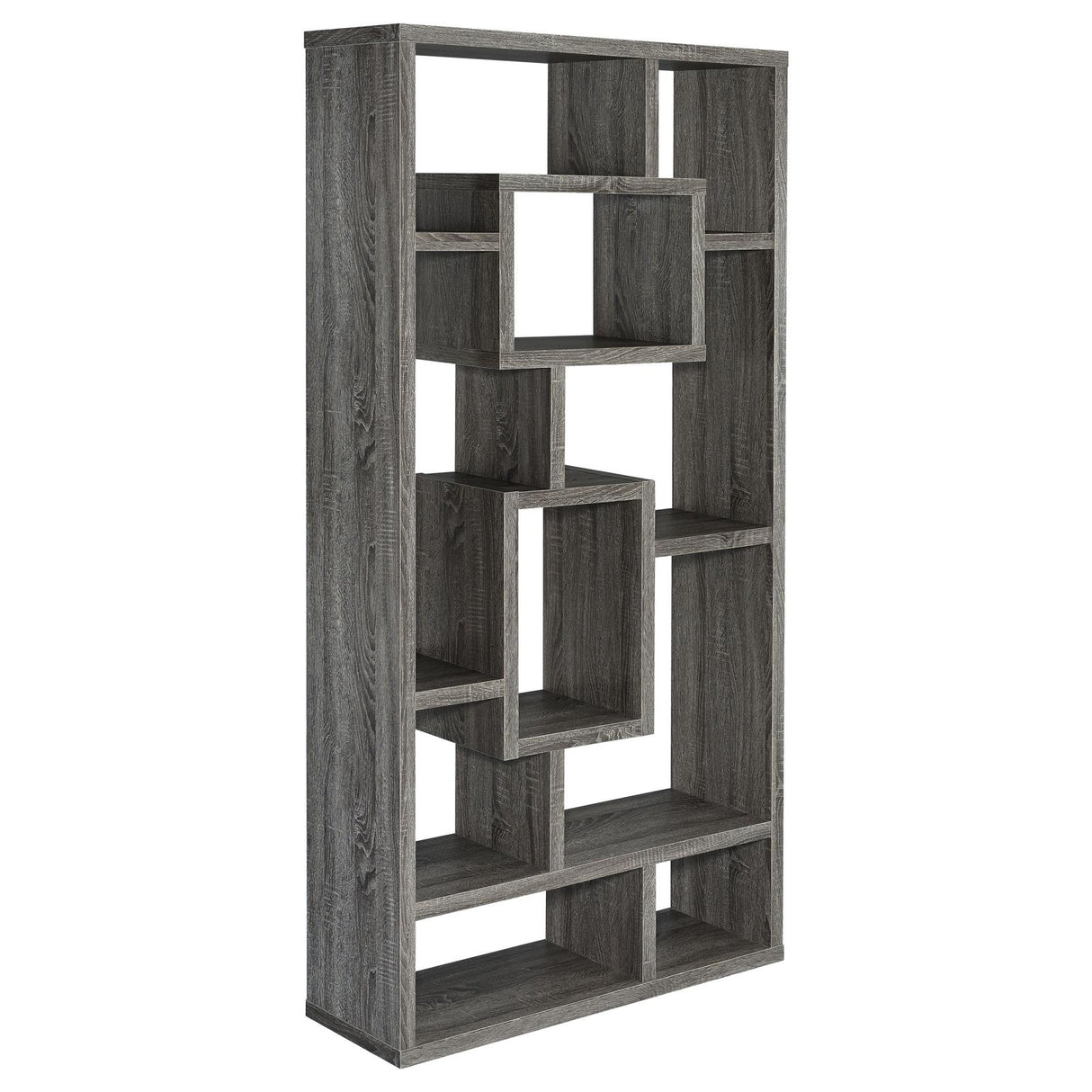 Howie Weathered Gray 10-Shelf Bookcase from Coaster - Luna Furniture