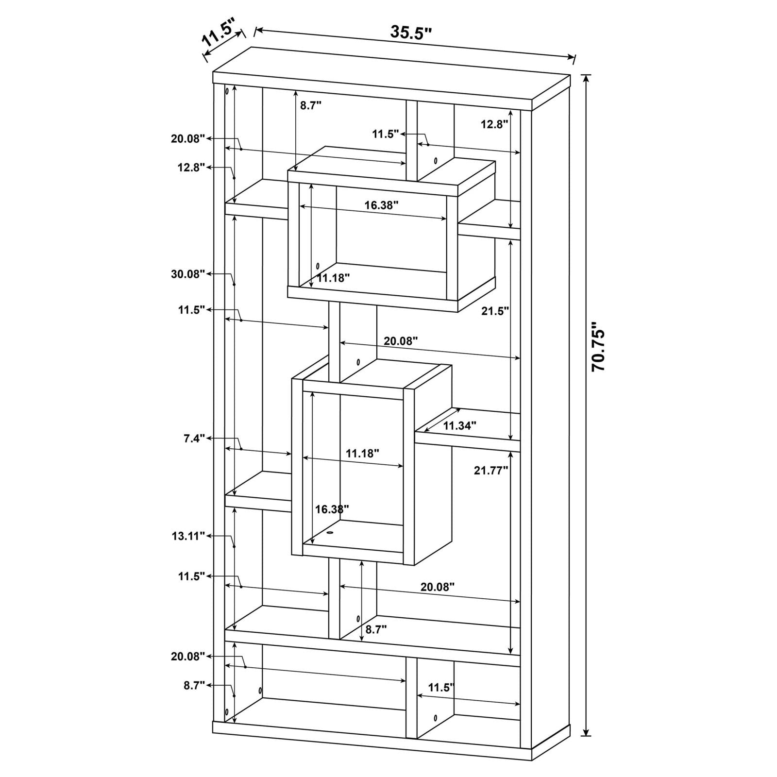 Howie 10-shelf Bookcase White - Luna Furniture