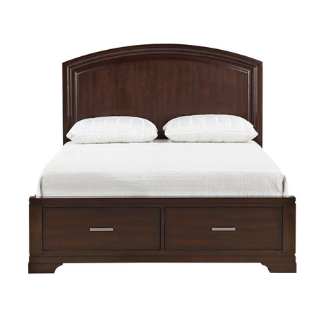 Hudson Cherry Queen Storage Platform Bed from Homelegance - Luna Furniture
