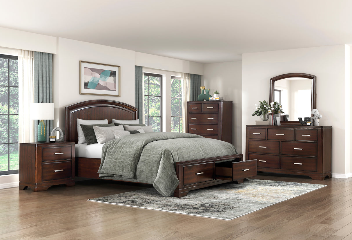 Hudson Cherry Full Storage Platform Bed from Homelegance - Luna Furniture