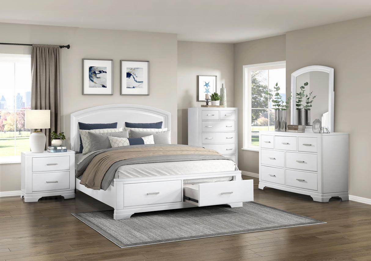 Hudson White King Storage Platform Bed from Homelegance - Luna Furniture