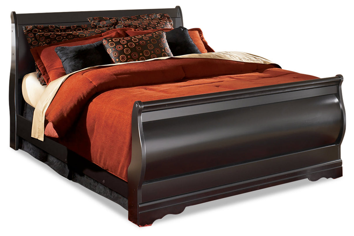 Huey Vineyard Black Queen Sleigh Bed from Ashley - Luna Furniture